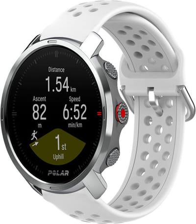 Strap-it Siliconen bandje met gaatjes - geschikt voor Polar Grit X / Grit X Pro / Vantage M / M2 / M3 / V3 - wit