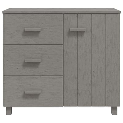 vidaXL - Dressoir - HAMAR - 90x40x80 - cm - massief - grenenhout - lichtgrijs