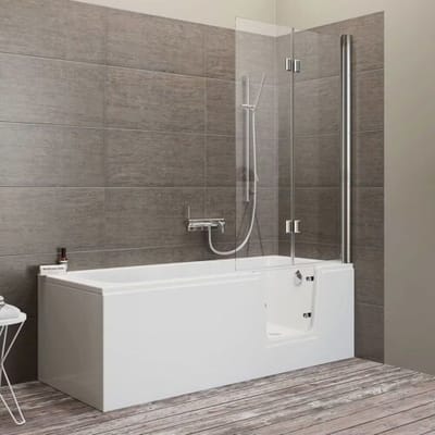 Steinkamp easy entry bathtub 180 x 80 cm with glass door right ST003BWTR-R1