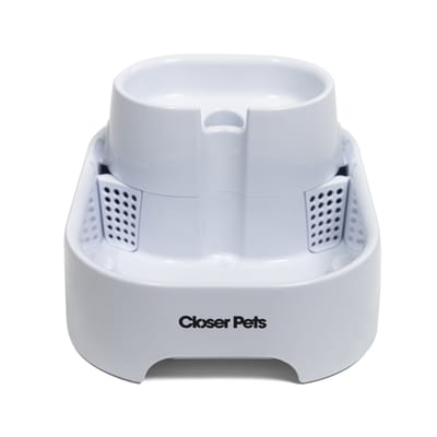 Dog Mate 385 Grote fontein voor huisdieren met 2 niveaus - 6 liter - drinkstations met meerdere hoogtes - wit
