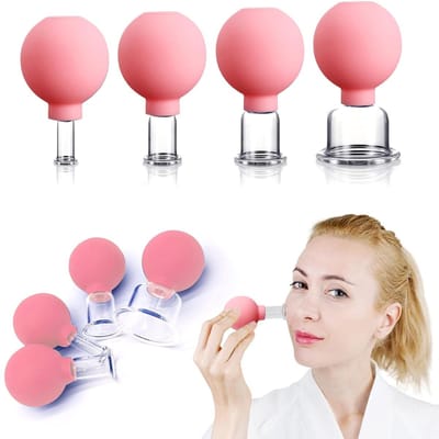 Facial Cupping - Face Cupping Set - Gezicht Cupping - Premium Kwaliteit - Cupping Set Massage - Cupping Set - 4 DELIG - Anti Cellulitis Therapie