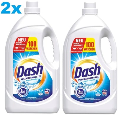 2x Dash Vloeibaar Wasmiddel Alpen Frische – 200 Wasbeurten – 2 x 4,5L – Universeel Wasmiddel - 2 stuks