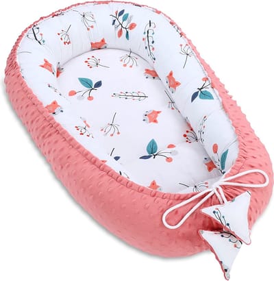 Warm nest baby 90x50 cm - knuffelnest pasgeboren nest winter/herfst cocon babynest Vos vos rood