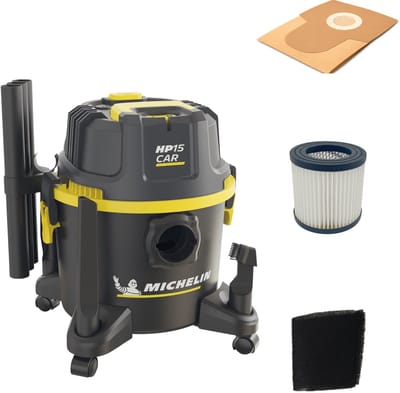 Michelin HP 15CAR | Bouwstofzuiger | Nat- en droogzuiger | 1.2 kW | 15 l | Met accessoires
