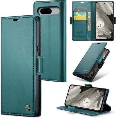 CaseMe Wallet Case met RFID Bescherming en Magneetsluiting voor Google Pixel 8 _ Groen
