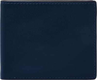 FOSSIL Leren Portemonnee Steven FPW Bifold Wallet Midnight Navy Donkerblauw
