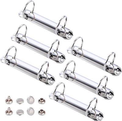 Set van 6 Universele 2-rings Bindmechanismen voor Mappen en Planners - Metalen O-ringen