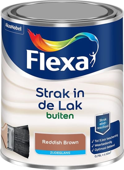 Flexa - Strak In De Lak Buitenlak Zijdeglans - Reddish Brown - Mengverf - 750 Ml