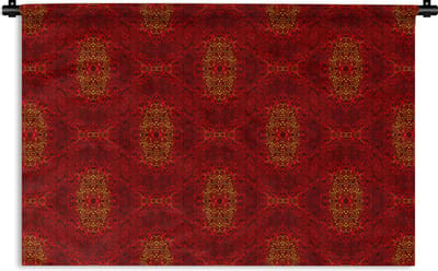 Wandkleed - Wanddoek - Patroon - Abstract - Rood - 180x120 cm - Wandtapijt