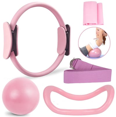Pilates Ring Set-Pilates Ringen Kit voor Vrouwen-Yoga Weerstandsring-Yoga Fitness Ring-Yoga Fitness Magische Cirkel-Yoga Ring met Dubbel Handvat-voor Benen Armen en Dijen Gewichtsverlies