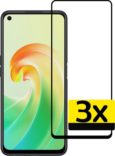 Screenprotector - Geschikt voor OPPO A76 - 3 Stuks - Full Cover - Beschermglas - Gehard Glas - Tempered Glass - Screen Protector