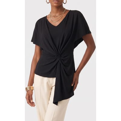 GUESS Selena Asymetric Ss Jet Black A996 Taglia: XS | Magliette intime Outlet | Donna | Nero
