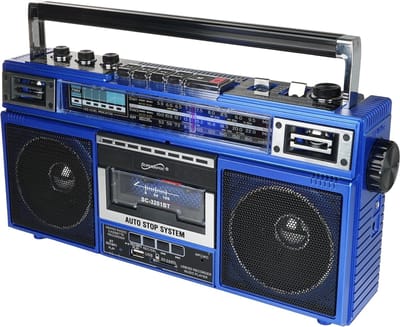 Radio Cassette Speler - Boombox Bluetooth - Muziek Afspelen - MP3 USB SD - 34 x 9.3 x 16.5 cm