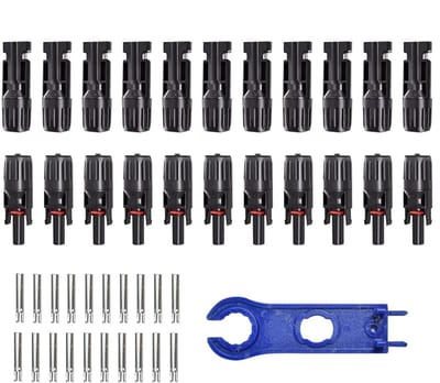 Zonne Kabel Connectoren - Zonnepaneel Adapter - Energie Overdracht - Waterdicht Ontwerp - 10 Paar - Zwart