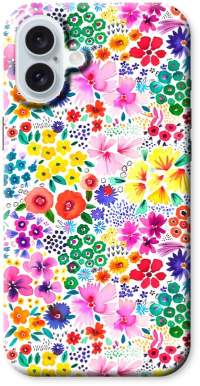 Case Company® - Hoesje geschikt voor iPhone 16 Plus hoesje - Little Flowers - Tough Case - Maximale Bescherming alle Kanten en Schermrand
