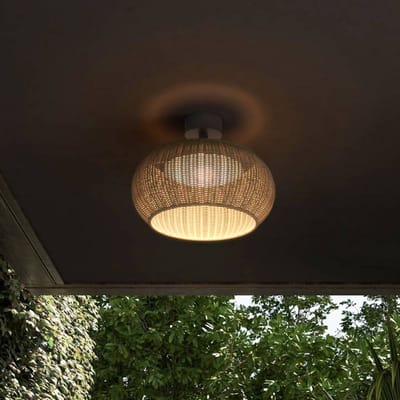 Bover LED buiten plafondlamp Perris, bruin/bruin, Ø 47 cm