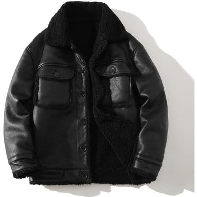 Veste décontractée à revers simple boutonnage pour homme, en fourrure, rembourrée et épaissie pour tenir chaud XXXXXL noir