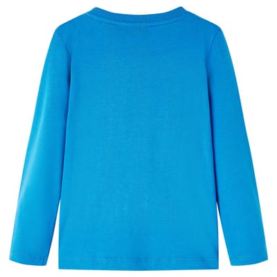 vidaXL - Kindershirt - met - lange - mouwen - 92 - kobaltblauw