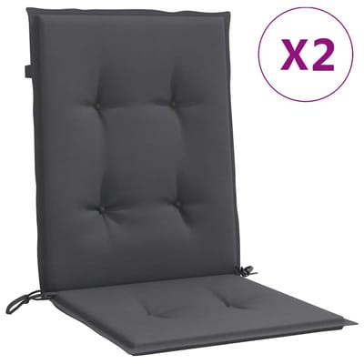 vidaXL - Stoelkussens - 2 - st - lage - rug - 100x50x4 - cm - stof - gemêleerd - antraciet
