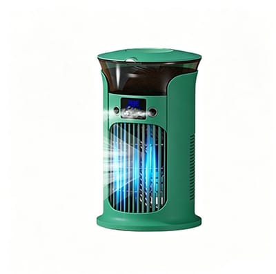 Mobiele airco Luchtkoeler - Luchtkoelerventilator - Verdampingskoeler-aircooler-luchtkoeler- Stille werking oscillatie - 3 snelheidsstanden - Watertank van 880 ml - Koelventilator voor slaapkamers, kantoren en woningen - 15,3 x 20,5 cm - Groen