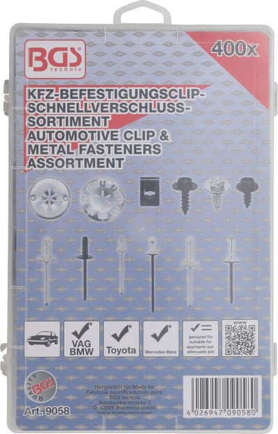 BGS Voertuig-bevestigingsclips voor Audi, VW, Toyota, Mercedes-Benz, BMW 400 delig