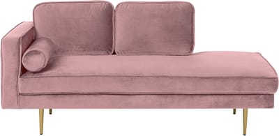 BELIANI MIRAMAS - Chaise longue - Roze - Linkerzijde - Fluweel