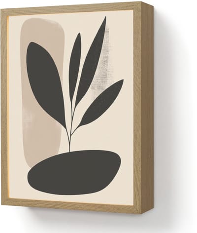 Wandlamp 30x40 cm - Oplaadbaar - Plant - Beige - Japandi - Wandlampen binnen woonkamer - Slaapkamer lamp - Decoratieve nachtlamp - Vloerlamp draadloos