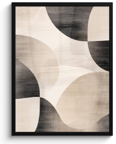 Poster in lijst - Fotolijst 60x80 cm - Posters - Grillige vormen - Subtiele overgangen - Dynamisch - Posterlijst zwart - Decoratie - Wanddecoratie woonkamer - Muurdecoratie slaapkamer