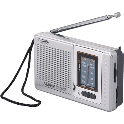 INDIN BC-R2011 Mini AM FM-radio 2-bands radio-ontvanger Draagbare zakradio Ingebouwde luidspreker zilver