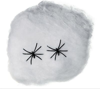 spinrag + 2 spinnen - wit - 40 gram