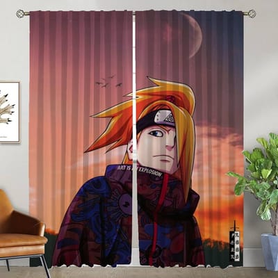 N-Narutoes Halloween Decoratie Moderne Woonkamer Gordijnen 2 Stuks Home Interieur Gordijnen voor Camera Raamgordijn Shades W60xH90cmx2pcs-CL