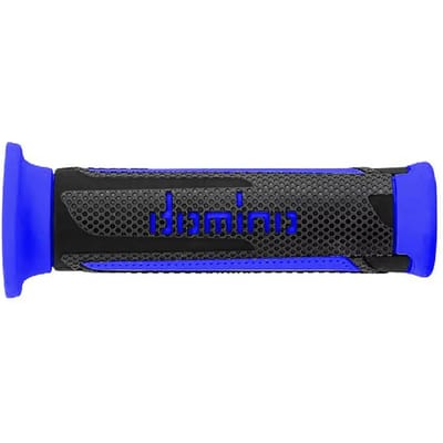 blauwe handvatten road domino a350 turismo open voor motorfiets
