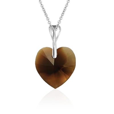 Montebello Ketting Pim HZ559 - Swarovski Hart - 925 Zilver Gerhod. - Ø14mm - 50cm