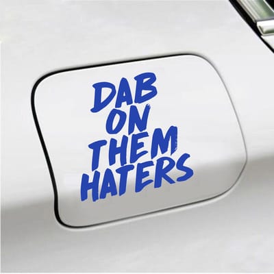 Bumpersticker - Dab On Them Haters - 10,9 X 10,7 - Blauw