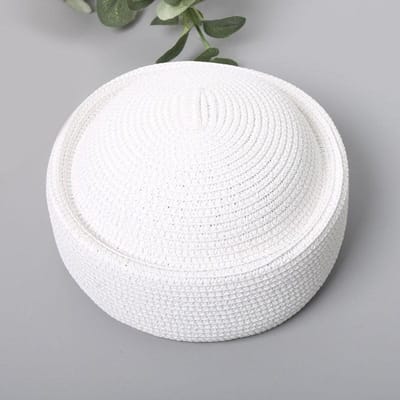 Retro Japanse Zomer Baret Kunstenaar Zonnehoed Vlechtwerk Strooien Hoed Zonnehoed Baotou Knoppie Hoed Bunker Hoed Vrouwen Ronde Holle Tophoed white