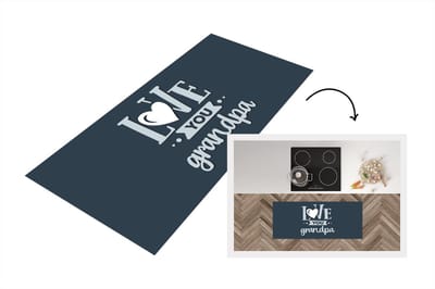 Keukenloper - Loper keuken - Vaderdag kados - Opa - Quote - Love you grandpa - Spreuken - 120x50 cm - Keukenloper vinyl