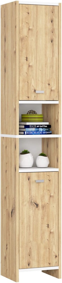 Badkamerkast BETI mit 2 Deuren / AKORD Furniture Factory / Artisan Eik - Wit / 32x180x28 cm