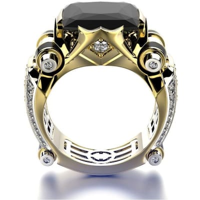 Galvaniseren Diamant bezette Dominante Herenring Europese en Amerikaanse Mode Creatieve Kleurscheiding Verloving Sieraden voor Mannen en Vrouwen No. 13