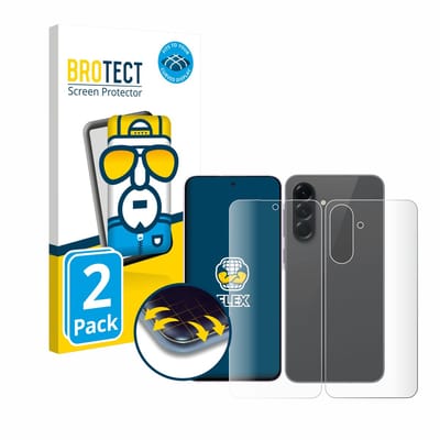 BROTECT - Screenprotector voor Samsung Galaxy A56 5G (Voor+Achter) - Folie Beschermfolie transparant volledig dekking - 2 Stuks