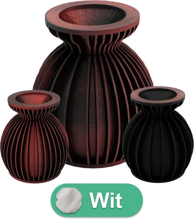 Elin moderne vaas – Decoratieve vaas - Ivoor Wit - 3d geprinte vaas – geschikt voor droogbloemen - 20CM