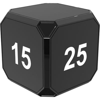 Kubus Timer Zwaartekrachtsensor Roterende Timer Vierkant Work Out Aangepast met LED-scherm Vibratie en Geluid zwart