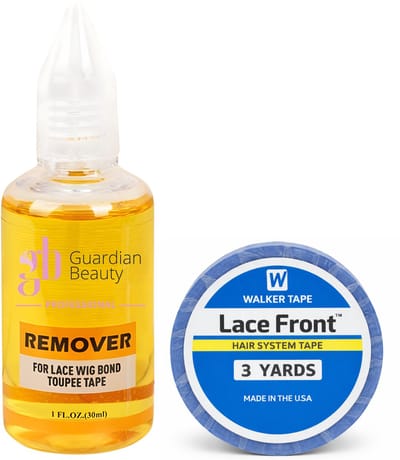 Walker Tape Pruikentape & Guardian Beauty Remover Set - Lace Front - Hair System Tape - 3 yards - 0.8 cm + GB Remover - Geel - For Lace Wig Bond and Toupee Tape - 1 stuk - 30ml - Haarextensions