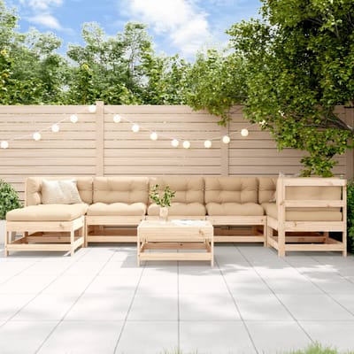 vidaXL - 8-delige - Loungeset - massief - grenenhout