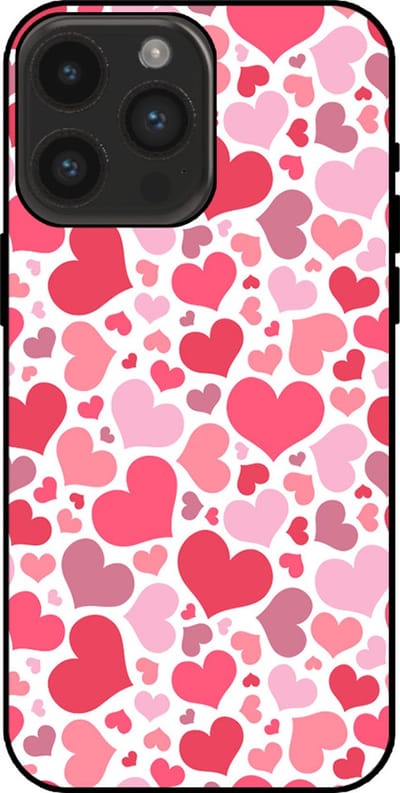 Smartphonica Telefoonhoesje Geschikt voor iPhone 14 Pro Max met Hartjes Print - Hearts Design TPU Backcover Case - Kinder Hoesje met Hartjes Design geschikt voor iPhone 14 Pro Max