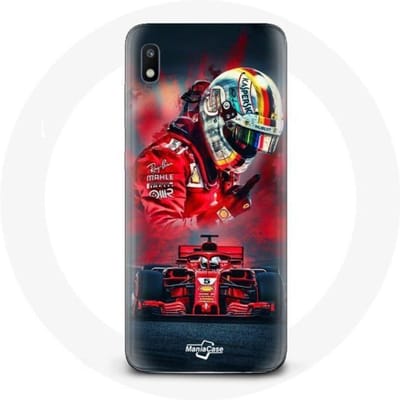 Case voor Samsung Galaxy A10 Formule 1 Sebastian Vettel F1 Driver Rood rood