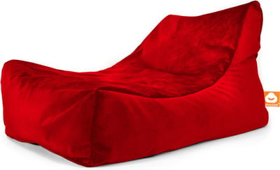Whoober loungestoel zitzak Bali velvet rood - zacht en comfortabel - Wasbaar