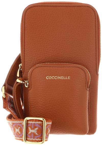COCCINELLE Leren telefoontasje Pixie Hi-Tech Phone Bag Crab Lichtbruin