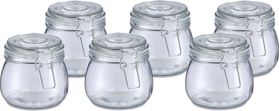 Zeller Weckpot/inmaakpot Alfie - 6x - 500 ml - glas - beugelsluiting - D11 x H11 cm
