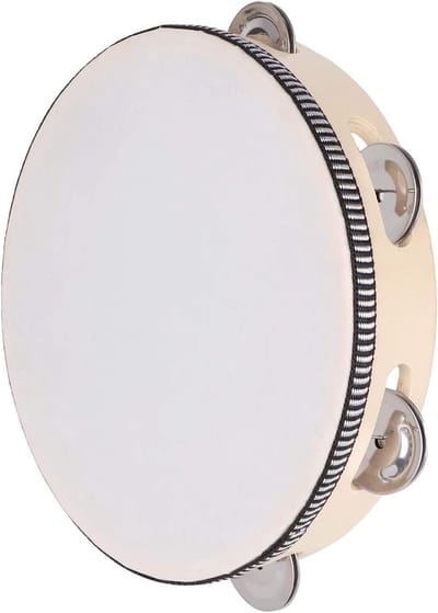 Handtrommel voor dansen en muzikale begeleiding - houten tamboerijn drum 20,4 cm