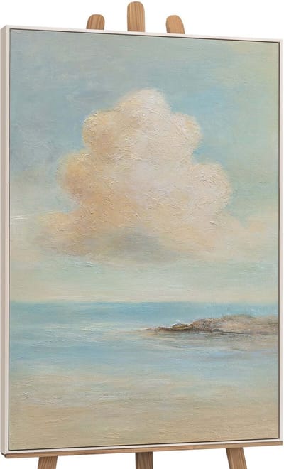 Canvas schilderij 120x80 cm handgeschilderd lichtheid van het bestaan – YS-Art Gallery – Lijst: Beige – Luxe wanddecoratie